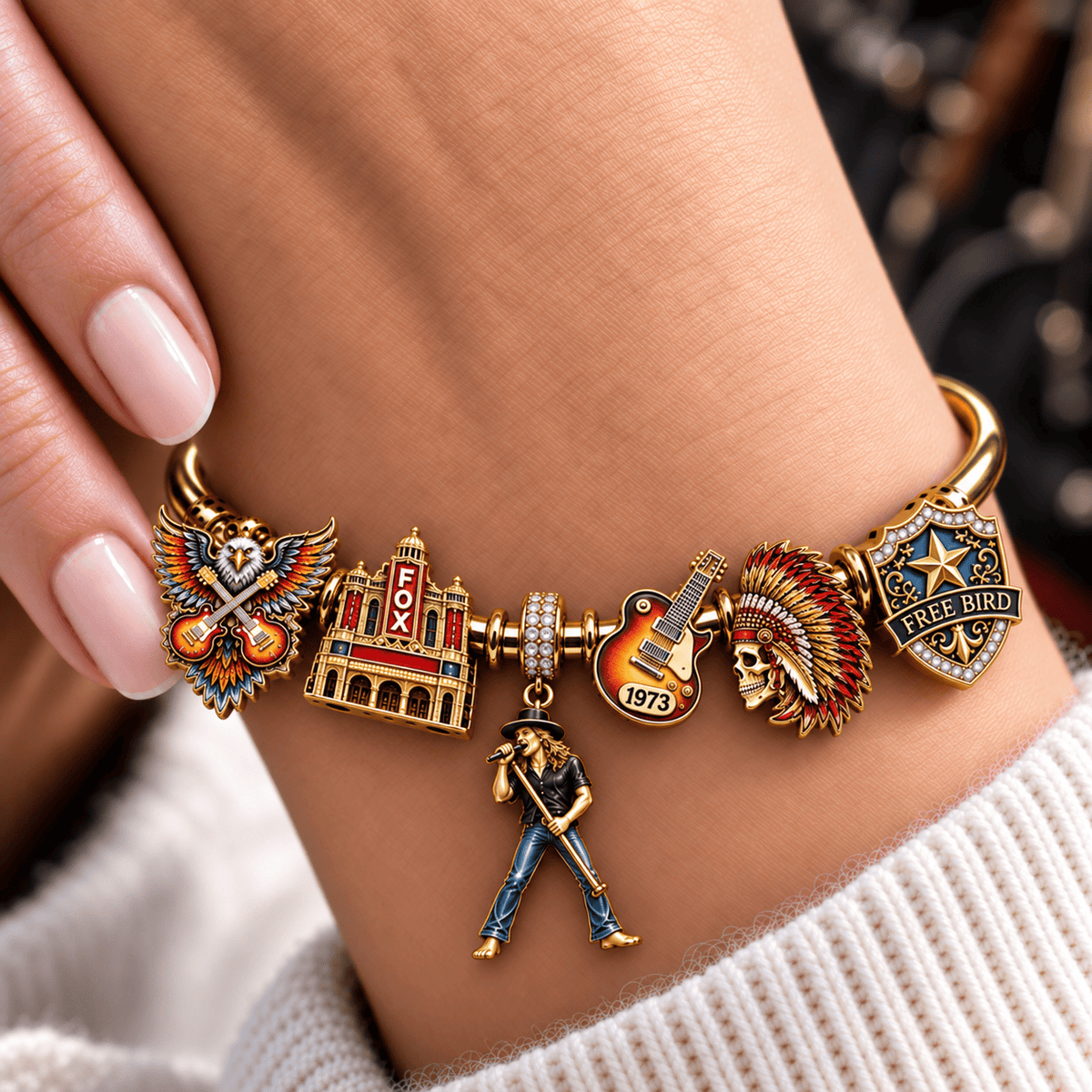 LNSN Silver Charm Bracelet Set NTVA