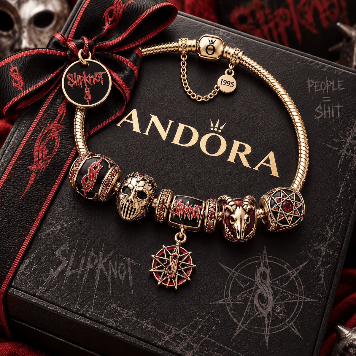 SLK Gold Charm Bracelet Set PTT